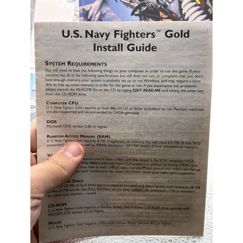 U.S. Navy Fighters Gold: Pre-Owned PC Game 1995 W/ Original Receipt And Inserts